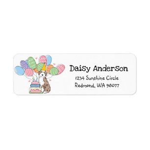 Red Merle Aussiedoodle Birthday Returadress Etikett