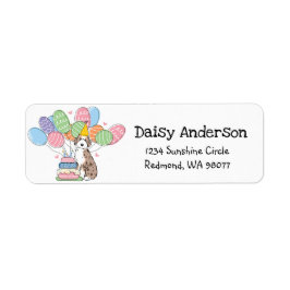 Red Merle Aussiedoodle Birthday Returadress Returadress Etikett