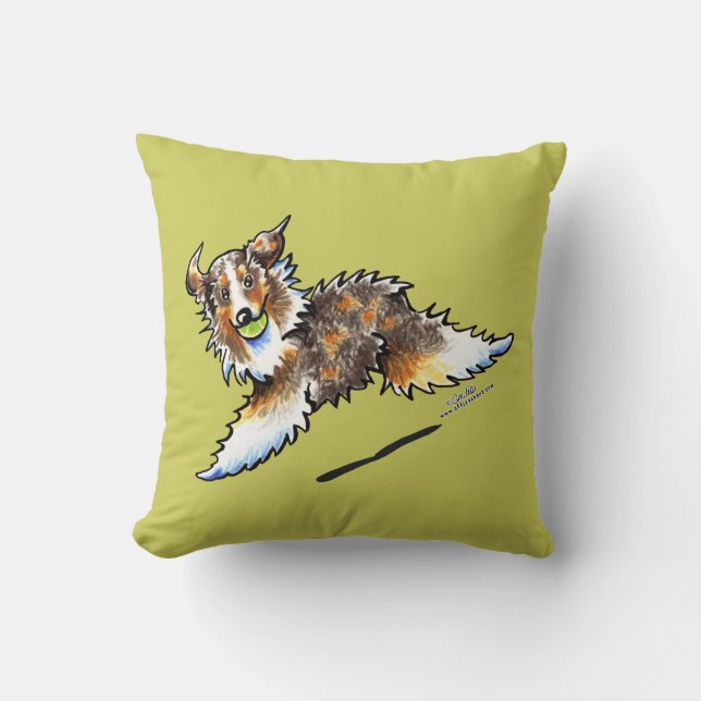 Red Merle Australian shepherd Lets Play Kudde (Framsida)