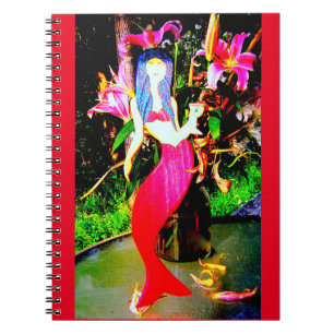 red mermaid partying anteckningsbok