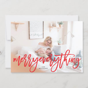 Red Merry All Helgdag Photo Card Julkort