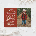 Red Merry Allt och Lycklig Alltid Photo Julkort<br><div class="desc">Gör allt,  och lycklig alltid! Skicka varma semesterhälsningar till familj och vänner med det här anpassadets platta helgdag. Den har en modern festlig kalligrafi. Anpassa det här fotokortet genom att lägga till egna helgdag. Det här moderna helgdag finns på andra bilar.</div>