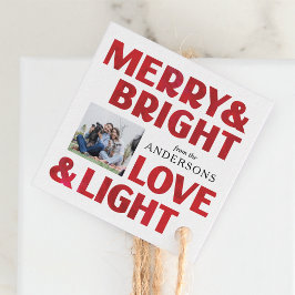 Red Merry Bright Kärlek och Light God Jul Helgdag Gåvor Etiketter