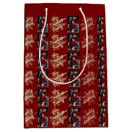 Red Merry Christmas Calligraphy Family 2 Photo