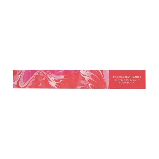 Red Merry Marble Etikettband (Individual)