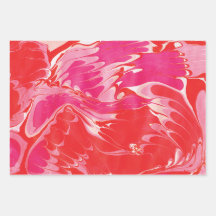 Red Merry Marble Wrapping Papper Lakan