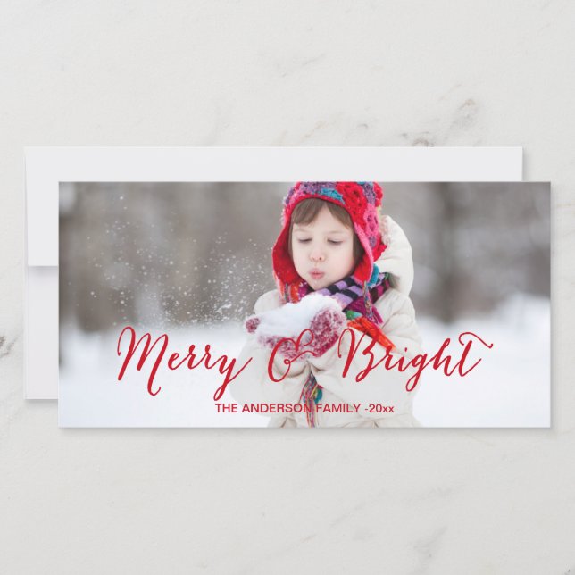 Red Merry och Bright | Modern Helgdag-fotokort Julkort (Framsida)
