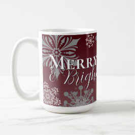 Red Merry och Bright Snöflingor jul Kaffemugg