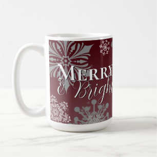 Red Merry och Bright Snöflingor jul Kaffemugg