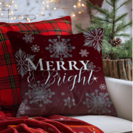 Red Merry och Bright Snöflingor jul Kudde