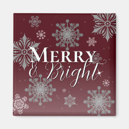 Red Merry och Bright Snöflingor jul Magnet