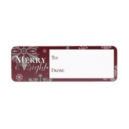 Red Merry och Bright Snöflingor to och from Returadress Etikett