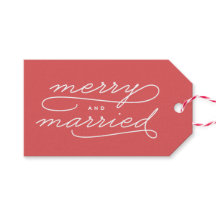 Red Merry och Married Newlyged Gift Märkres