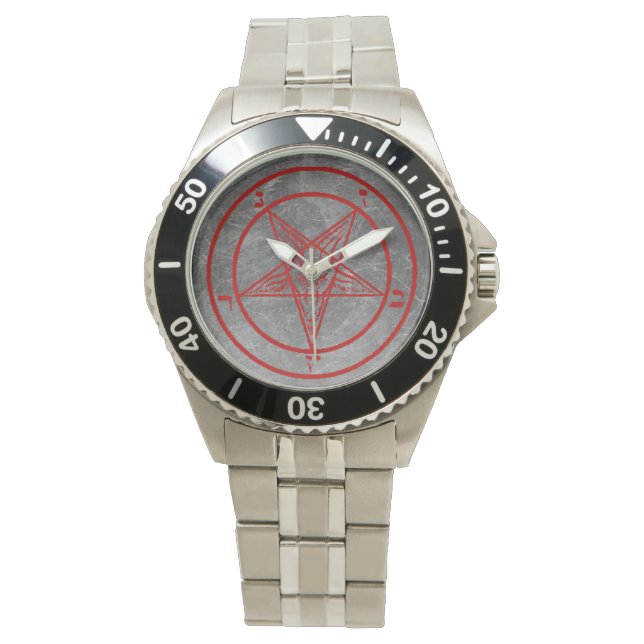 Red Metall Baphomet Watch Armbandsur (Framsida)