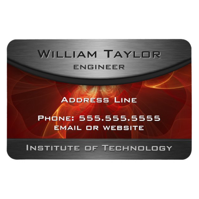 Red Metallic Elegance Magnet (Horisontell)