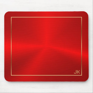 Red Metallic Struktur med Guld Ram Mouse Pad Musmatta