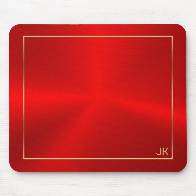 Red Metallic Struktur med Guld Ram Mouse Pad Musmatta (Framsidan)