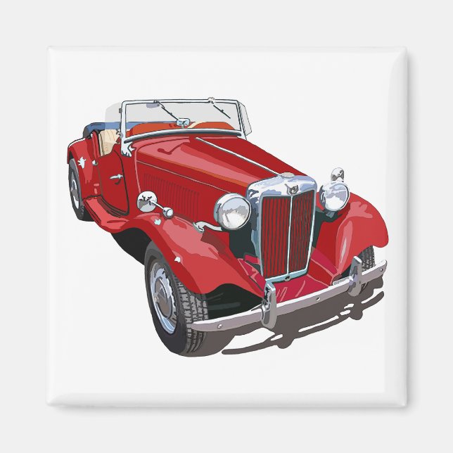 Red MG TD Magnet (Framsidan)