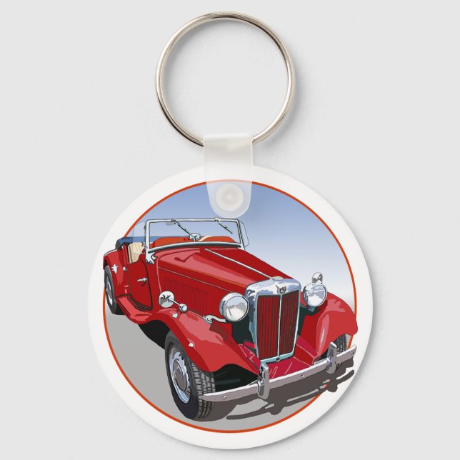 Red MG TD Nyckelring (Framsida)