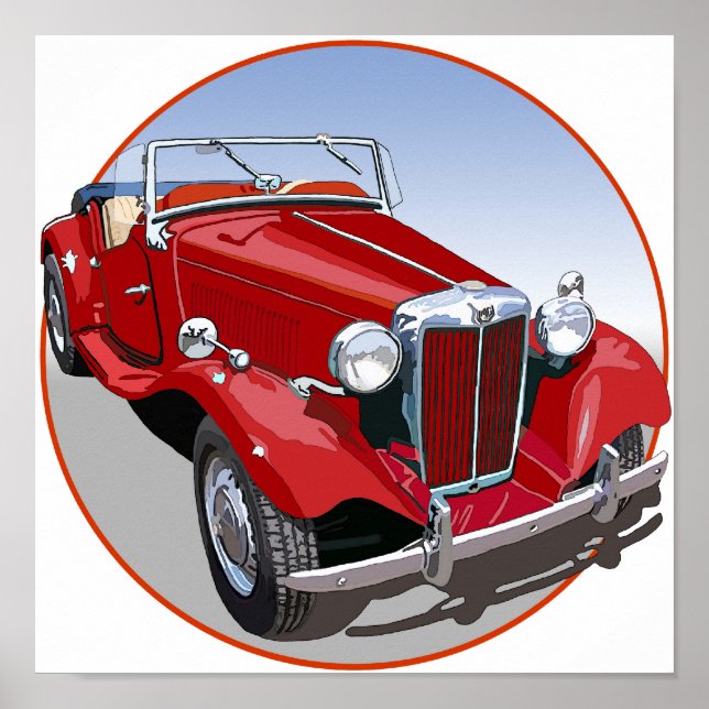 Red MG TD Poster (Framsidan)