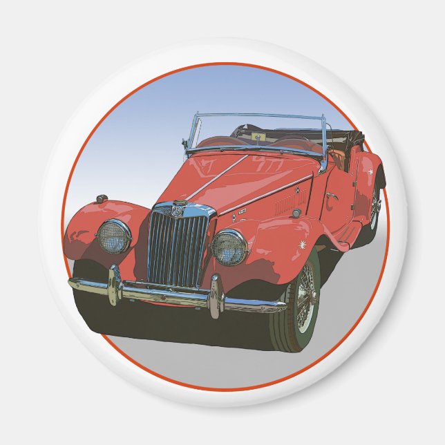 Red MG TF Magnet (Framsidan)