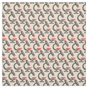 Red Microscope Science Tiled Design Fabric Tyg