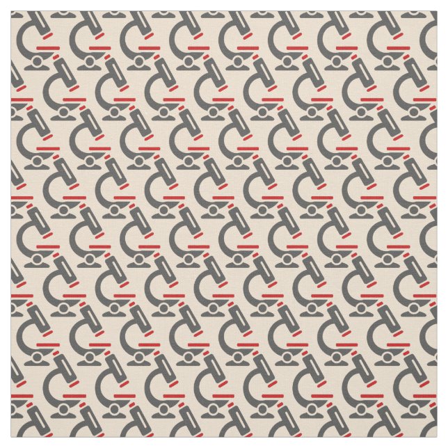 Red Microscope Science Tiled Design Fabric Tyg (Provkarta)