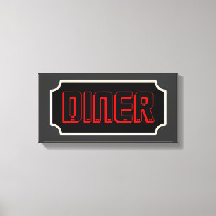 Red Middag Sign Canvas