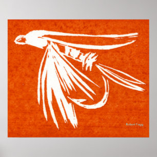 "Red Midge" Poster flygfiske. Flygbindning, fiske