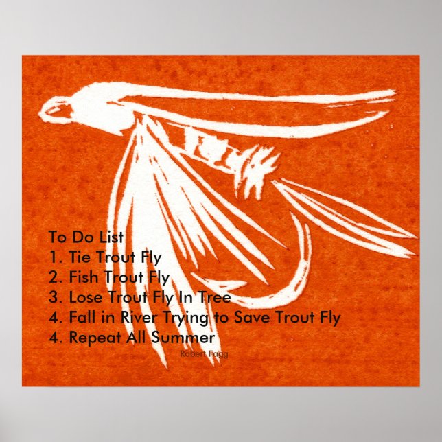 "Red Midge - Trout Fly To Do List" Poster (Framsidan)