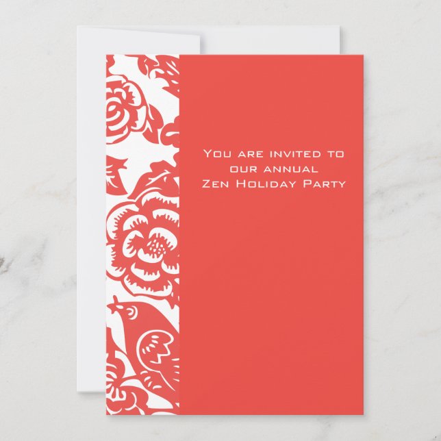 Red Ming Vas Mönster Inbjudningar (Framsida)