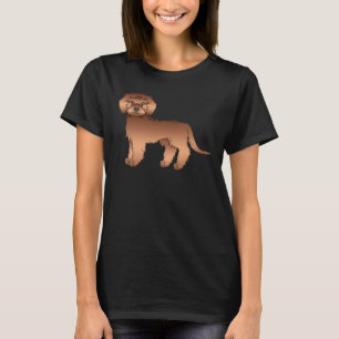 Red Mini Goldendoodle Cute Tecknad hund T Shirt