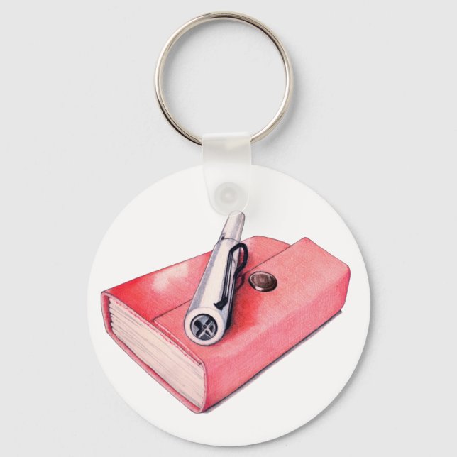 Red Mini Sketchbook Keychain Nyckelring (Framsida)