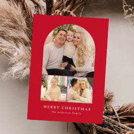 Red Minimalist Arch 3 Photo Julkort