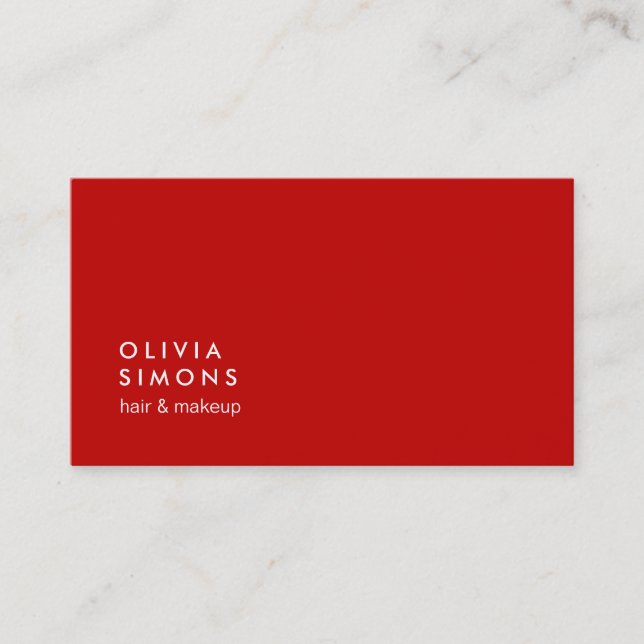 Red Minimalist Business Cards Visitkort (Framsida)