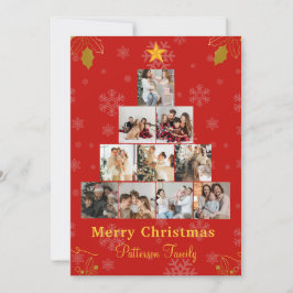 Red Minimalist God jul Photo Collage Inbjudningar