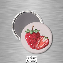 Red Minimalist Grandma Fruchet Strawberry Magnet