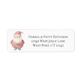 Red Mint Green Christmas Santa Claus Returadress Etikett