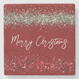 Red Mint Grönt Glitter Gnistra jul Stenunderlägg
