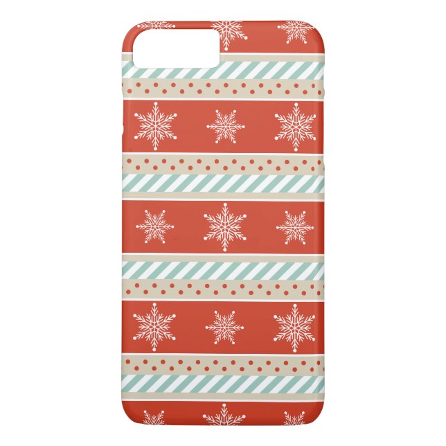 Red Mint Rand Snöflingor Mönster Case-Mate iPhone Skal (Baksida)