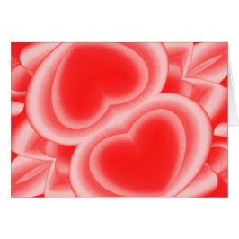 Red Mirrored Hearts Hälsningskort