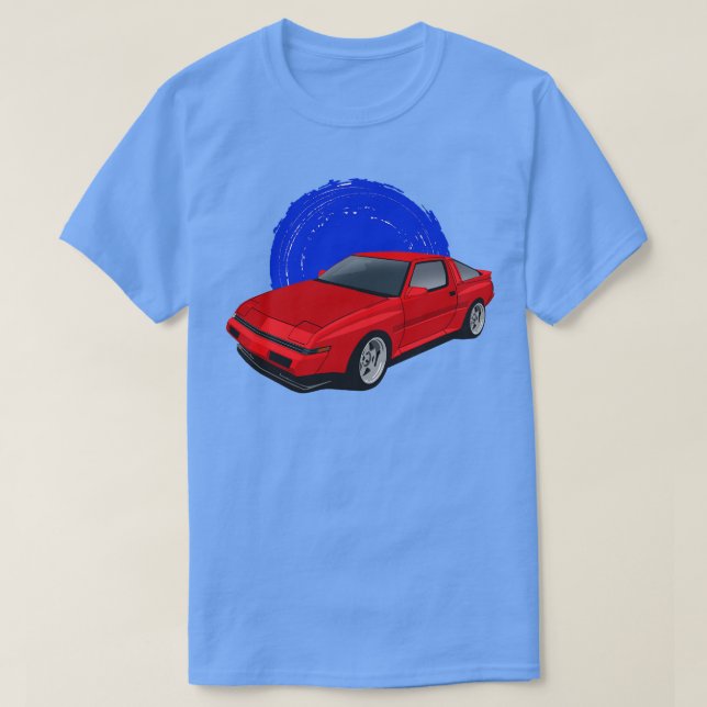 Red Mitsubishi Starion Turbo 19821990 T Shirt (Design framsida)