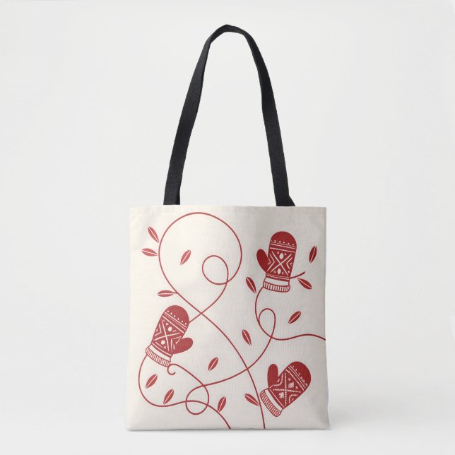 Red Mitten Tote Tygkasse (Framsida)