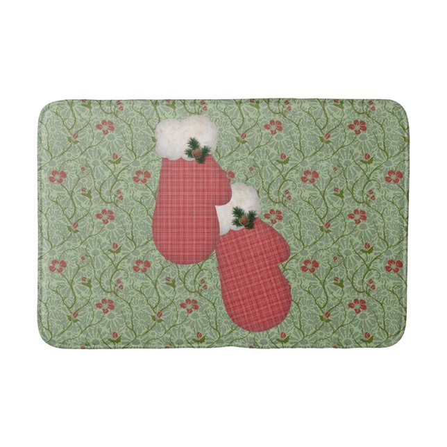 Red Mittens jul Bath Mat Badrumsmatta (Framsidan)