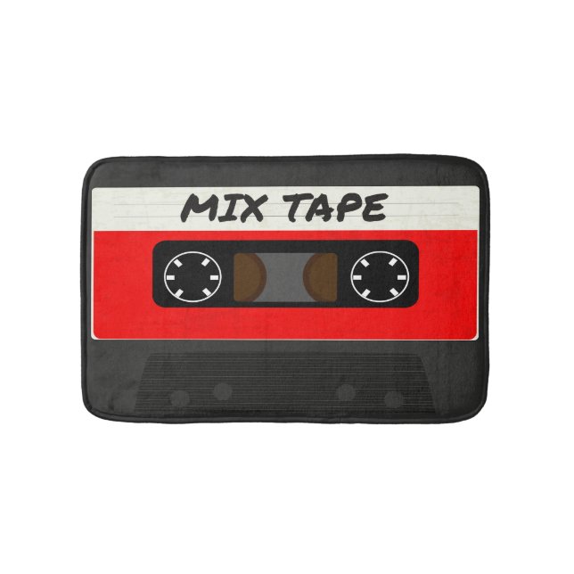 Red Mix Tape - 80s och 90s Retro Inspired Gift Badrumsmatta (Framsidan)