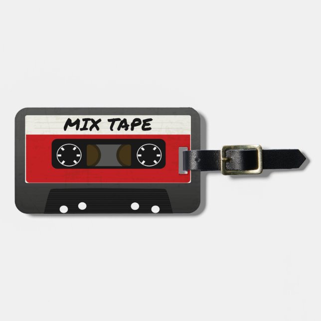 Red Mix Tape - 80s och 90s Retro Inspired Gift Bagagebricka (Horisontell Framsida)