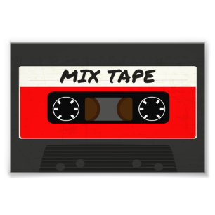 Red Mix Tape - 80s och 90s Retro Inspired Gift Fototryck