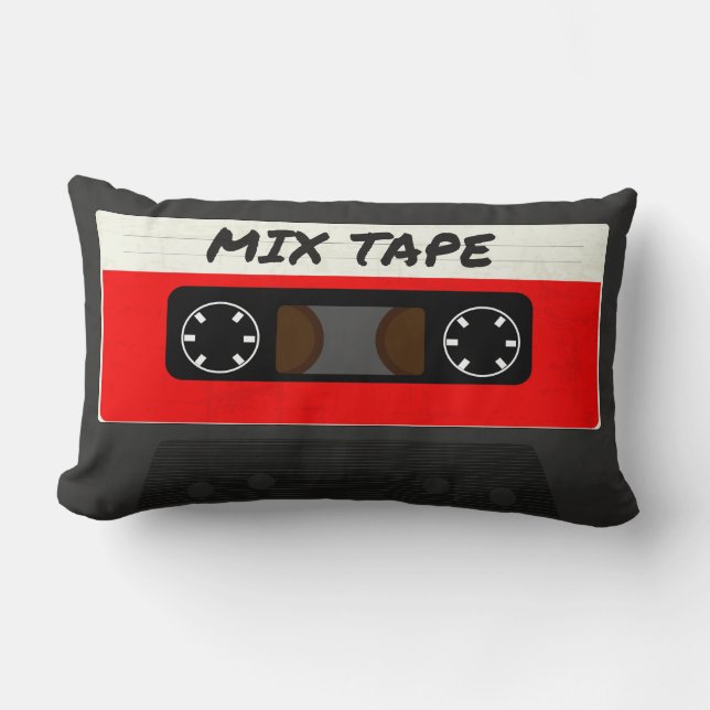 Red Mix Tape - 80s och 90s Retro Inspired Gift Lumbarkudde (Framsida)