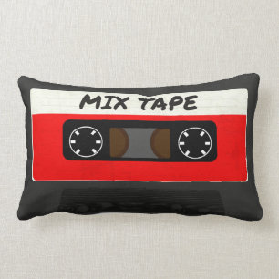 Red Mix Tape - 80s och 90s Retro Inspired Gift Lumbarkudde