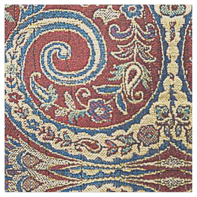 RED MLULTICOLOR BLOMMIGT BROCADE TYG (Närbild)